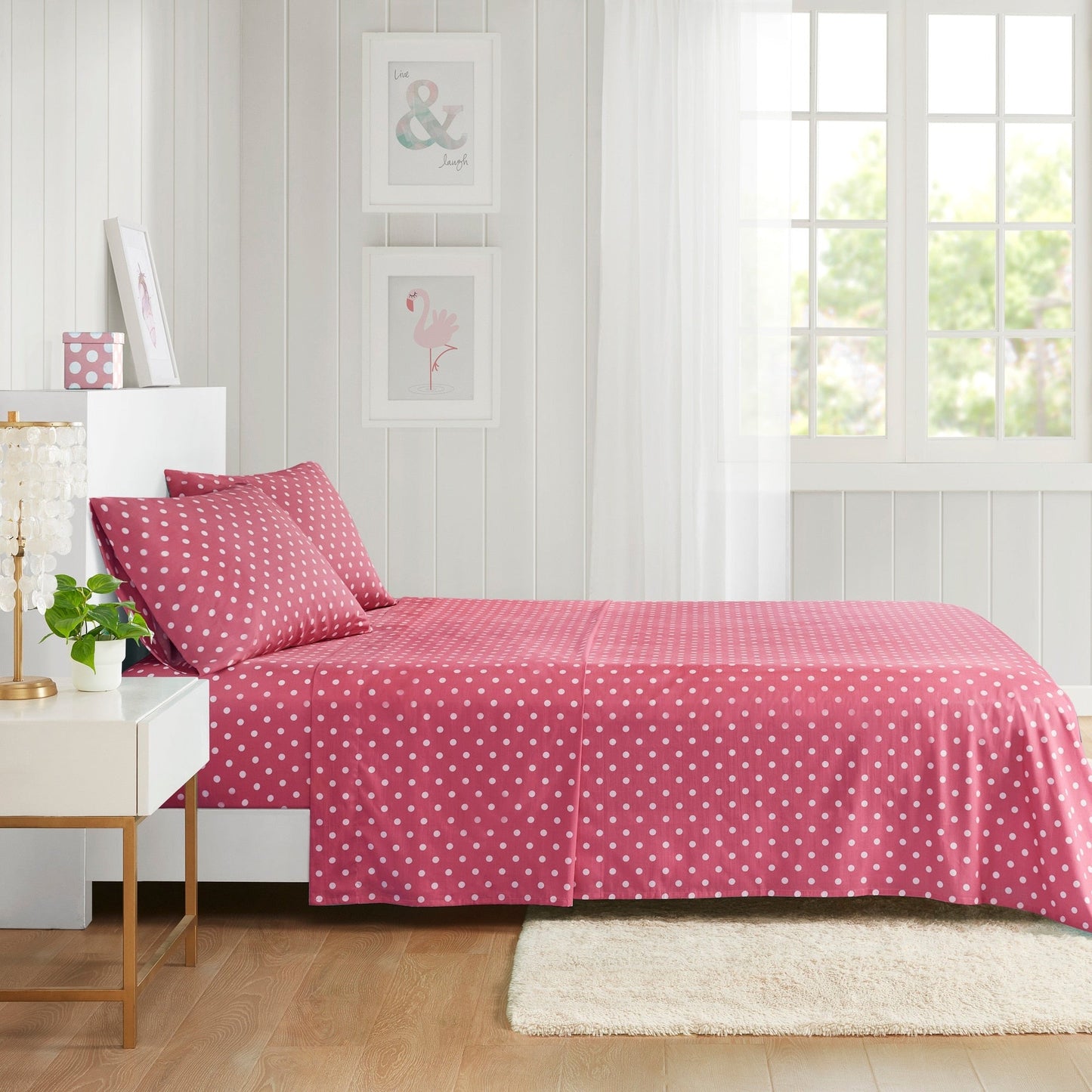 Intelligent Design Polka Dot Printed 100% Cotton Sheet Set