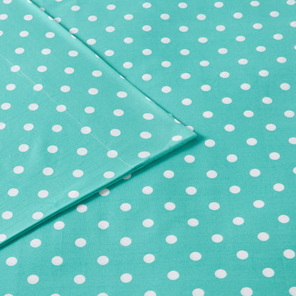 Intelligent Design Polka Dot Printed 100% Cotton Sheet Set