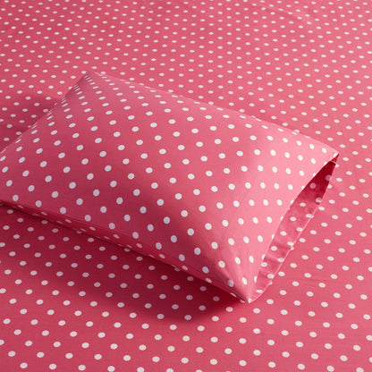 Intelligent Design Polka Dot Printed 100% Cotton Sheet Set