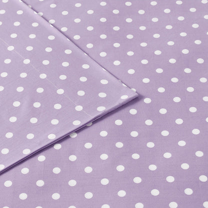 Intelligent Design Polka Dot Printed 100% Cotton Sheet Set