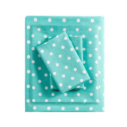 Intelligent Design Polka Dot Printed 100% Cotton Sheet Set