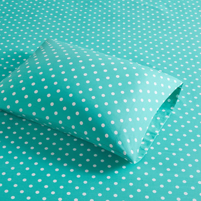 Intelligent Design Polka Dot Printed 100% Cotton Sheet Set