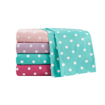 Intelligent Design Polka Dot Printed 100% Cotton Sheet Set