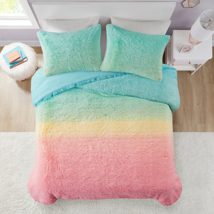 Intelligent Design Talia Ombre Shaggy Faux Fur Comforter Set