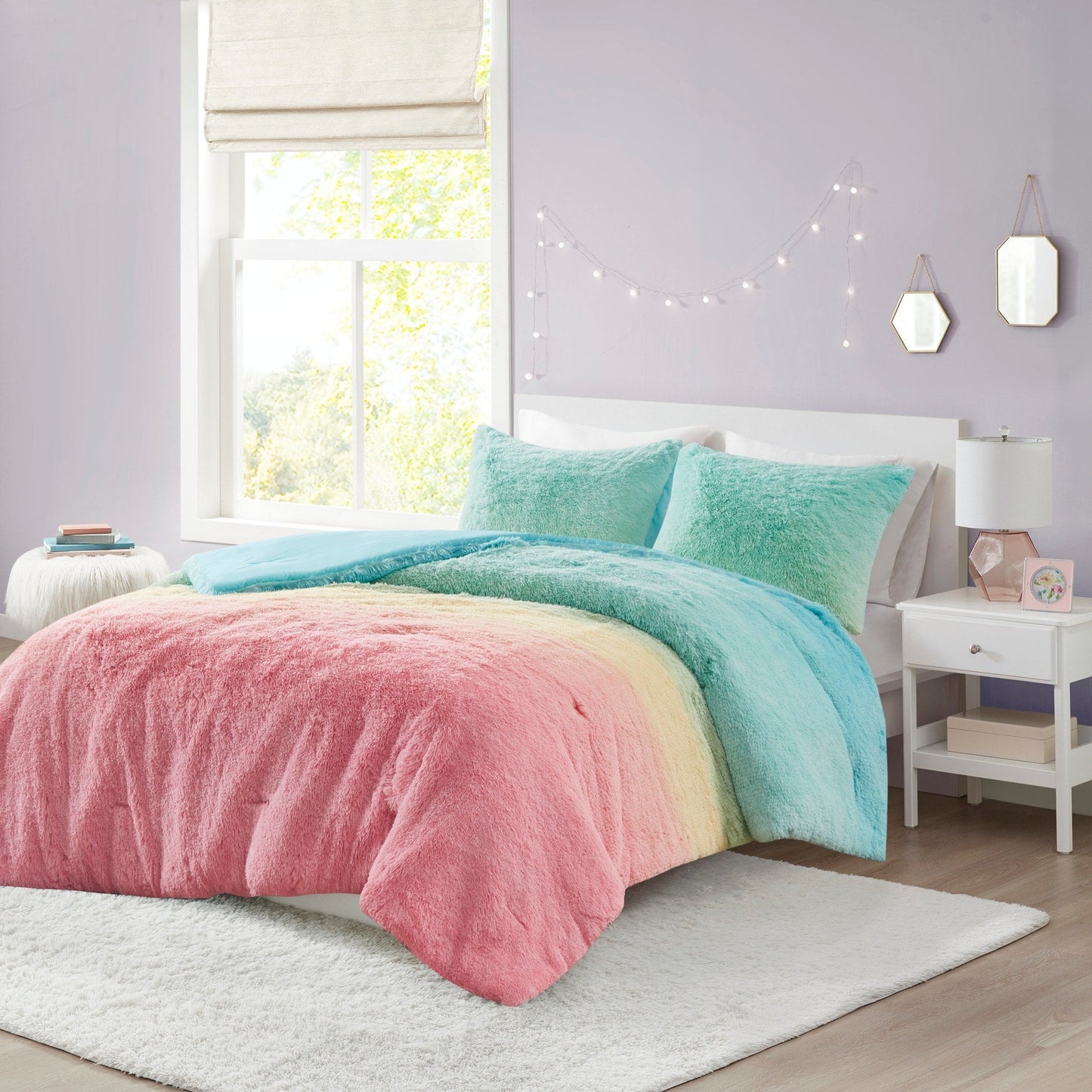 Intelligent Design Talia Ombre Shaggy Faux Fur Comforter Set