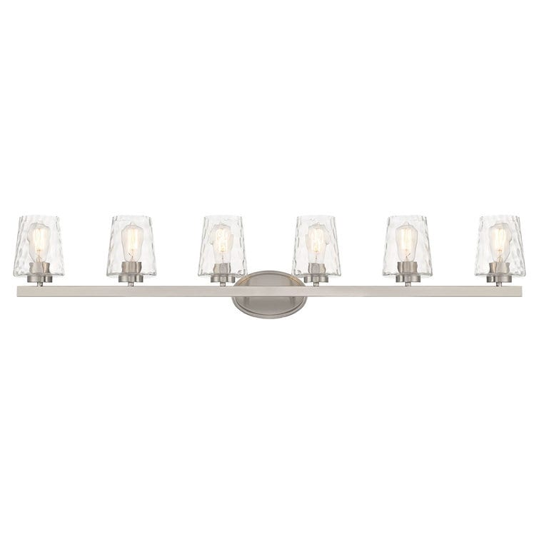 Mid-century Modern 6-light LED Dimmable Bathroom Vanity Light with Art Glass - 51 inches