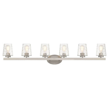 Mid-century Modern 6-light LED Dimmable Bathroom Vanity Light with Art Glass - 51 inches