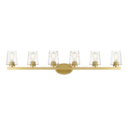 Mid-century Modern 6-light LED Dimmable Bathroom Vanity Light with Art Glass - 51 inches