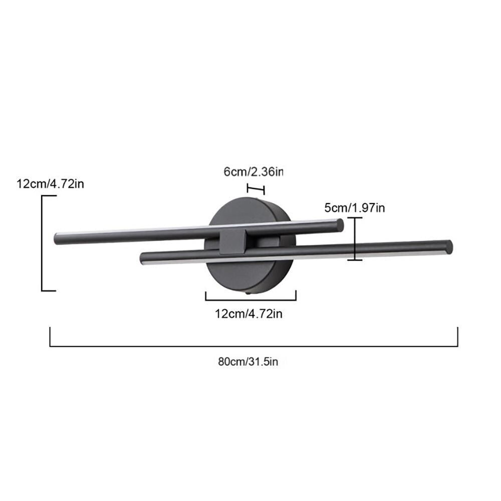 Minimalist 2-Light Dimmable LED Vanity Light Linear Metal Wall Sconce