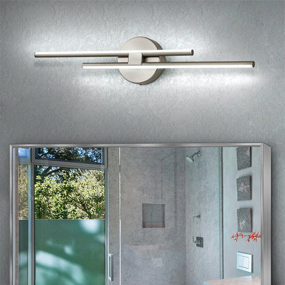 Minimalist 2-Light Dimmable LED Vanity Light Linear Metal Wall Sconce