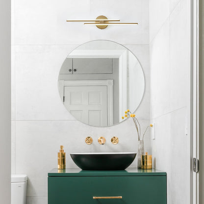 Minimalist 2-Light Dimmable LED Vanity Light Linear Metal Wall Sconce