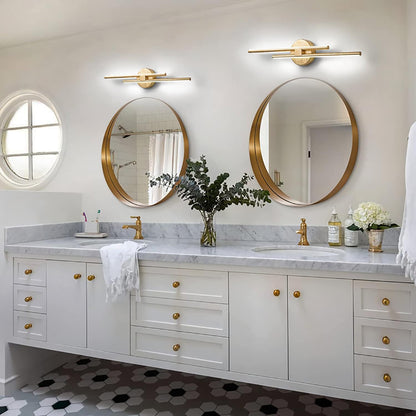 Minimalist 2-Light Dimmable LED Vanity Light Linear Metal Wall Sconce