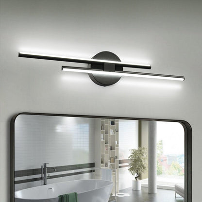 Minimalist 2-Light Dimmable LED Vanity Light Linear Metal Wall Sconce