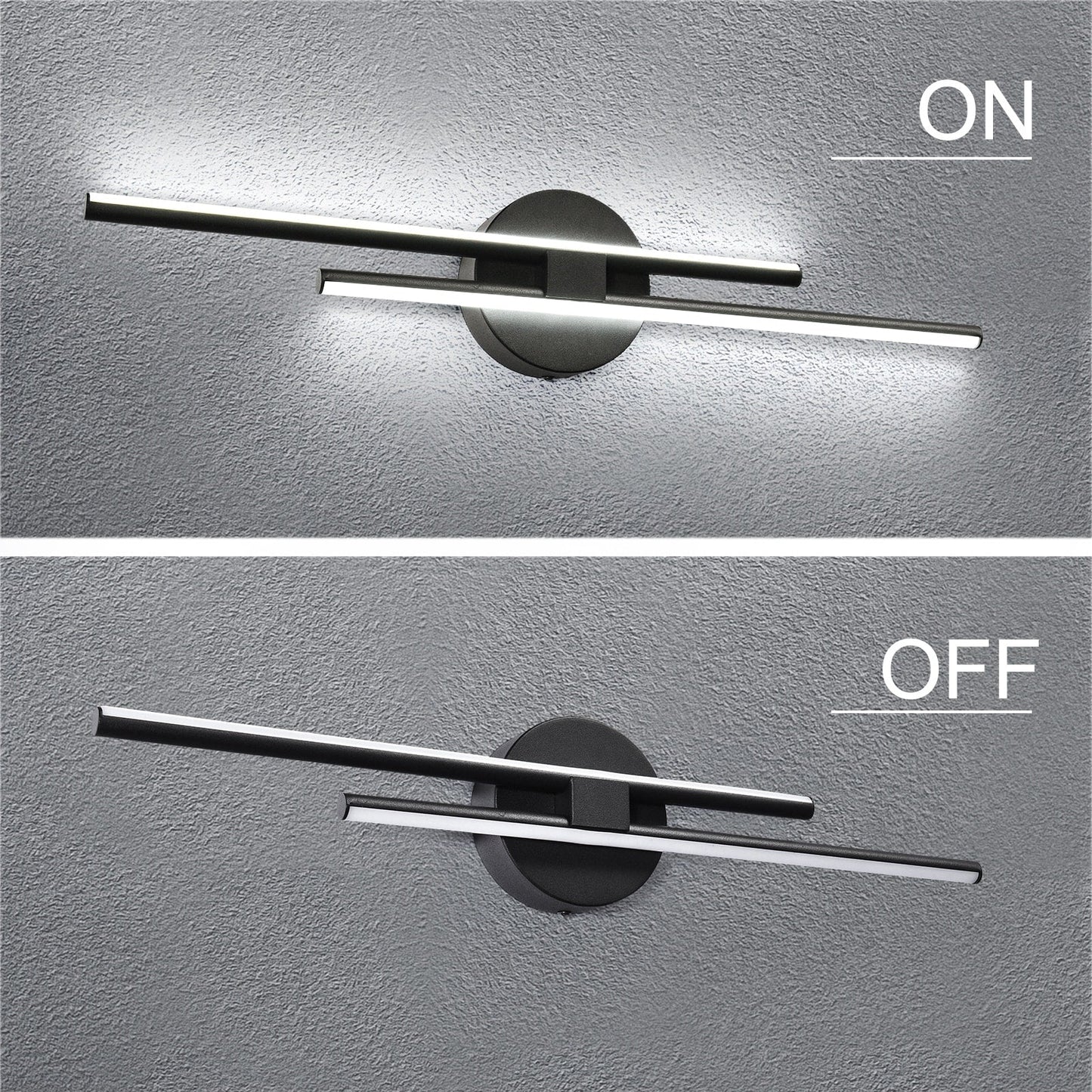 Minimalist 2-Light Dimmable LED Vanity Light Linear Metal Wall Sconce