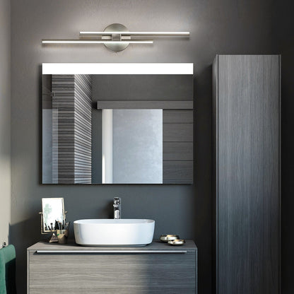 Minimalist 2-Light Dimmable LED Vanity Light Linear Metal Wall Sconce