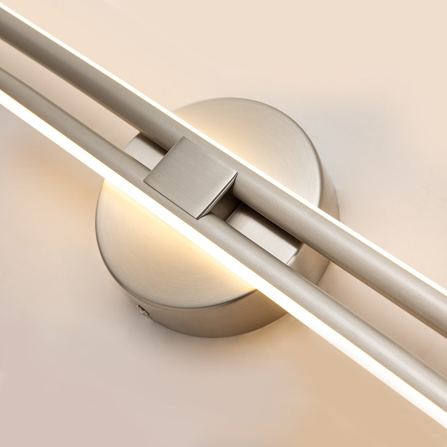 Minimalist 2-Light Dimmable LED Vanity Light Linear Metal Wall Sconce