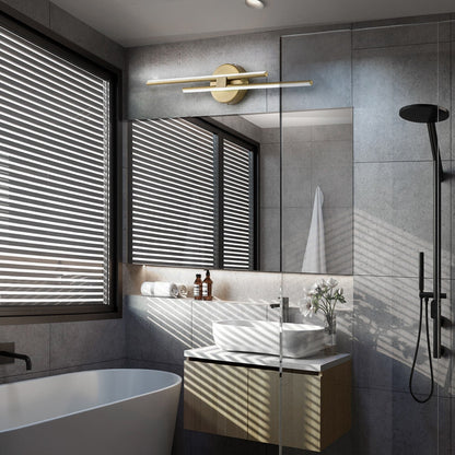 Minimalist 2-Light Dimmable LED Vanity Light Linear Metal Wall Sconce