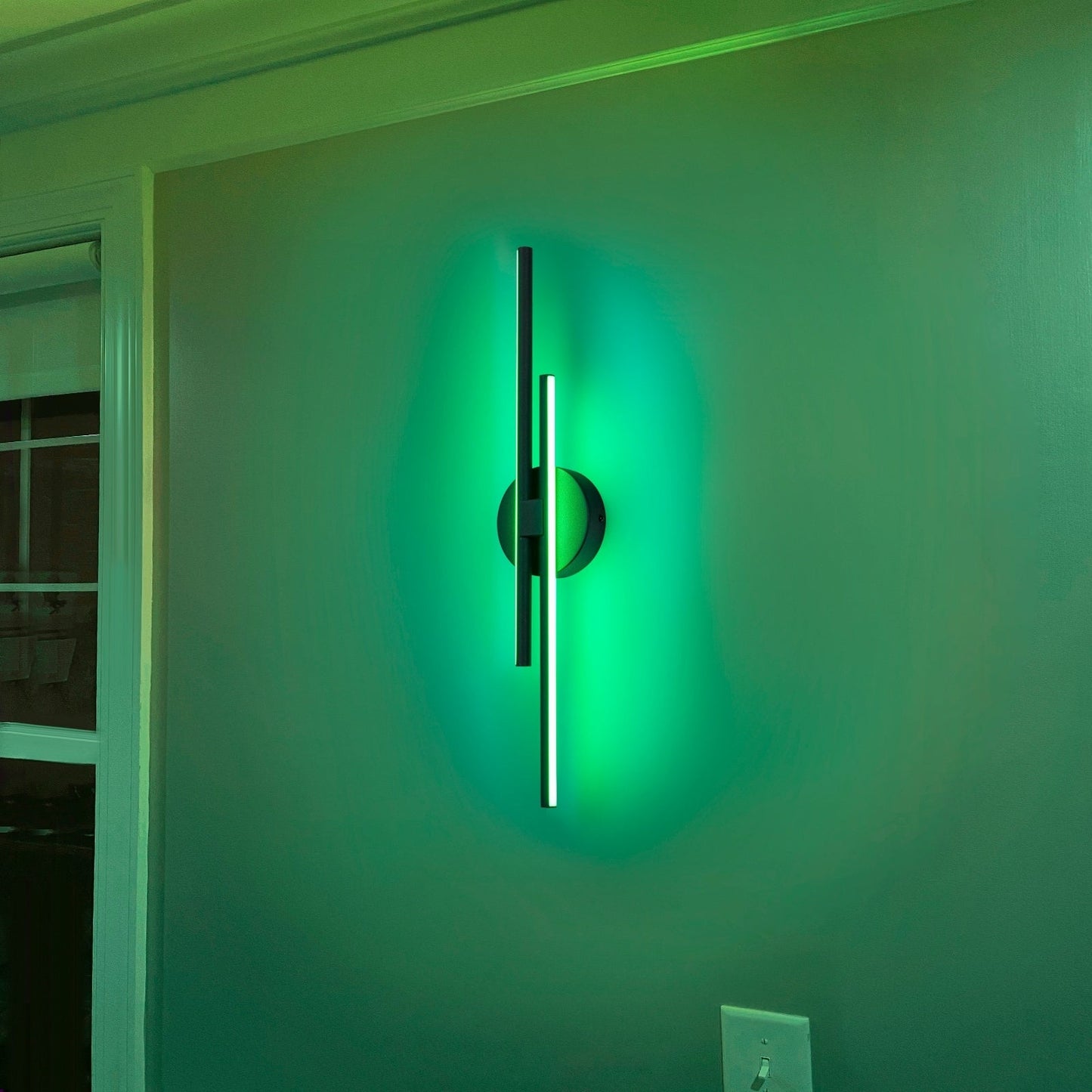 Minimalist 2-Light Dimmable LED Vanity Light Linear Metal Wall Sconce