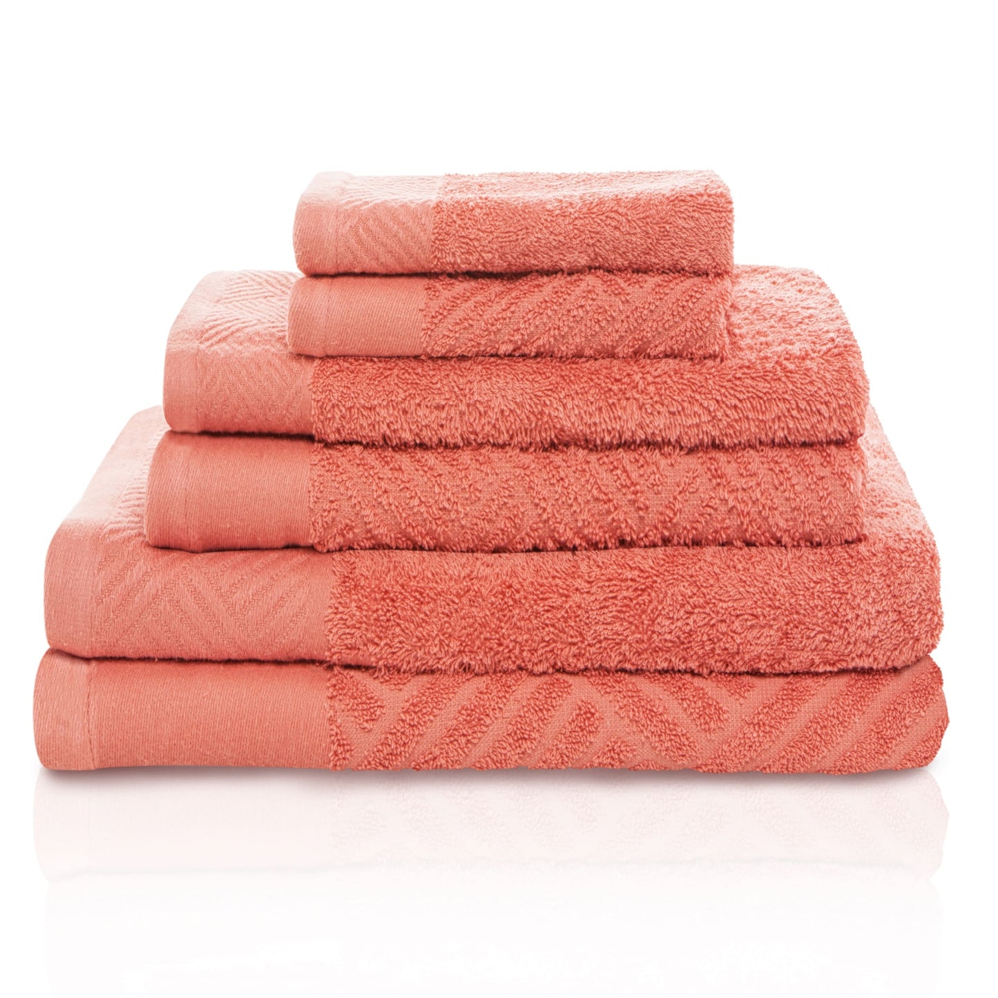 Superior 100-percent Egyptian Cotton Basket Weave 6-Piece Towel Set