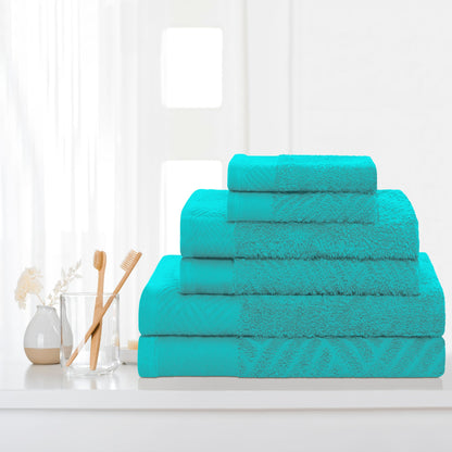 Superior 100-percent Egyptian Cotton Basket Weave 6-Piece Towel Set