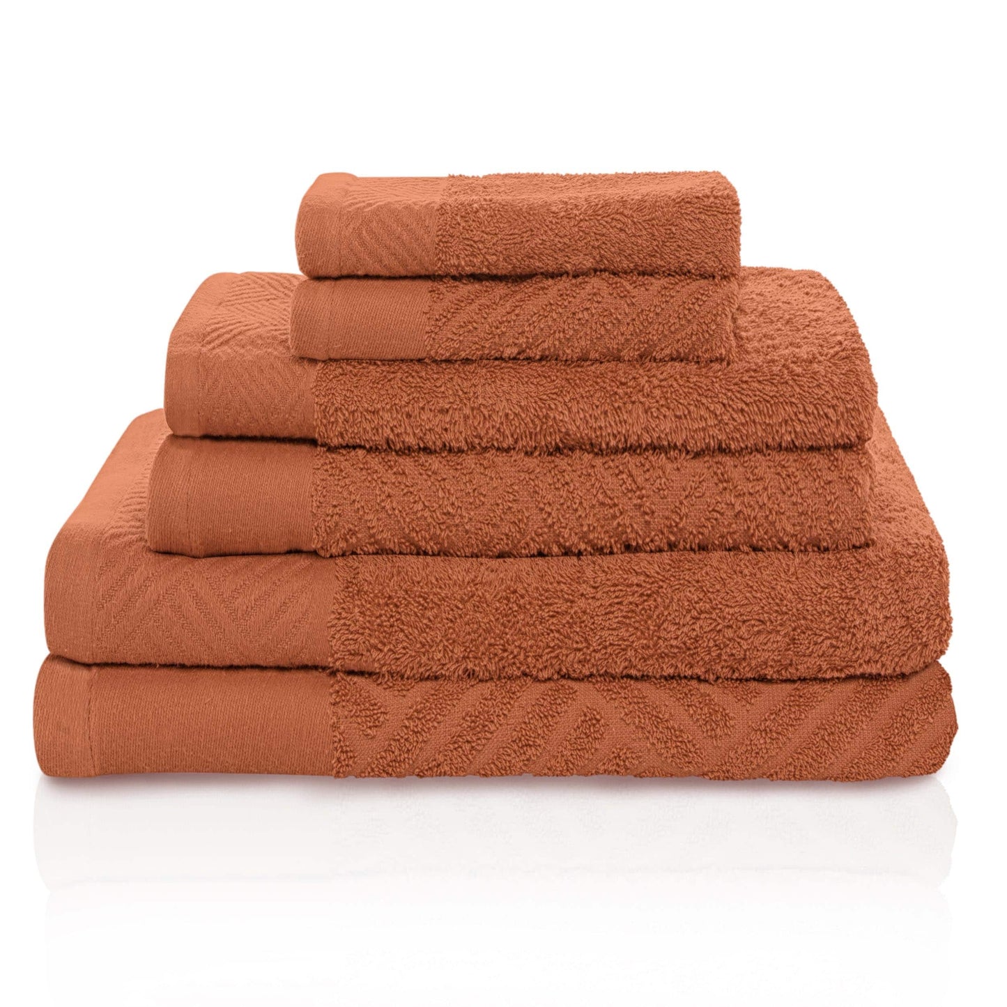 Superior 100-percent Egyptian Cotton Basket Weave 6-Piece Towel Set