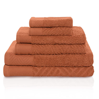 Superior 100-percent Egyptian Cotton Basket Weave 6-Piece Towel Set