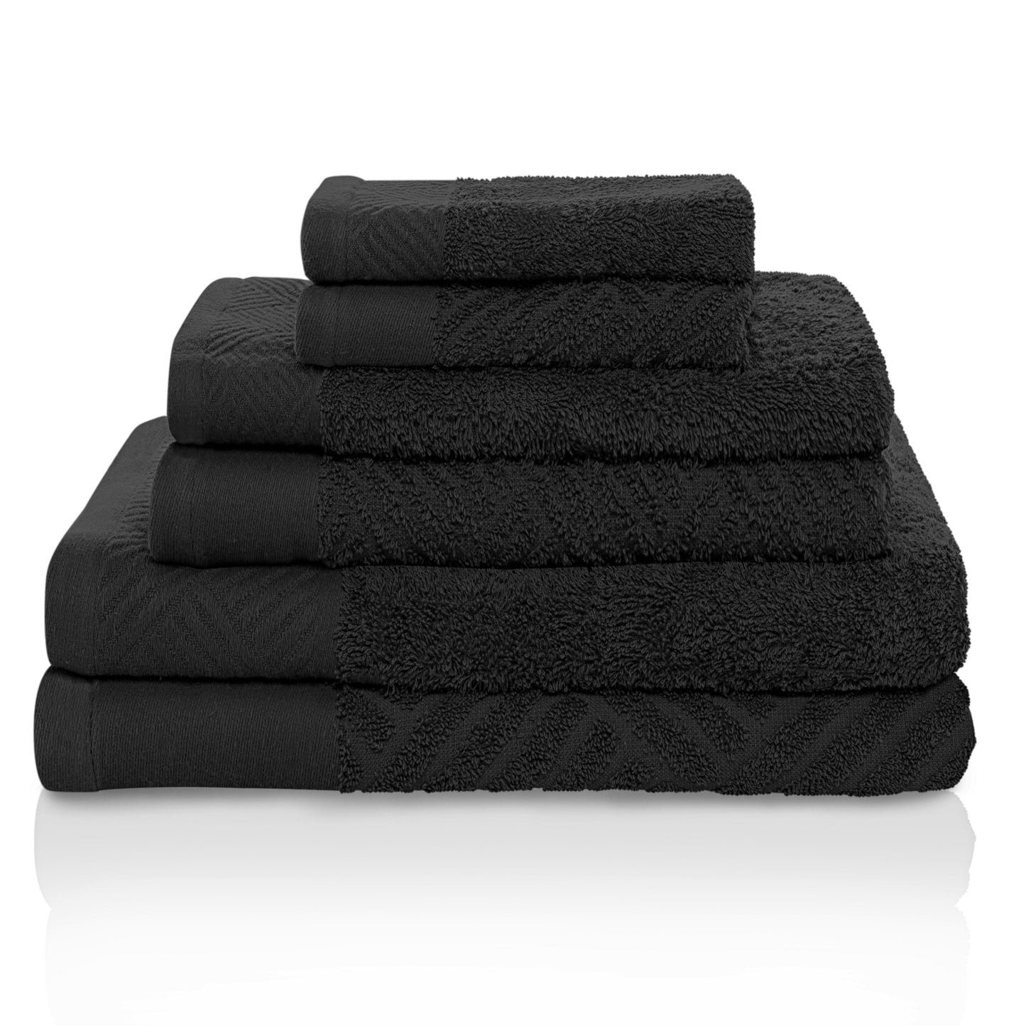 Superior 100-percent Egyptian Cotton Basket Weave 6-Piece Towel Set
