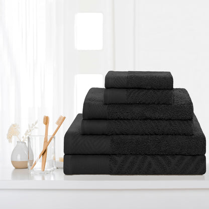 Superior 100-percent Egyptian Cotton Basket Weave 6-Piece Towel Set