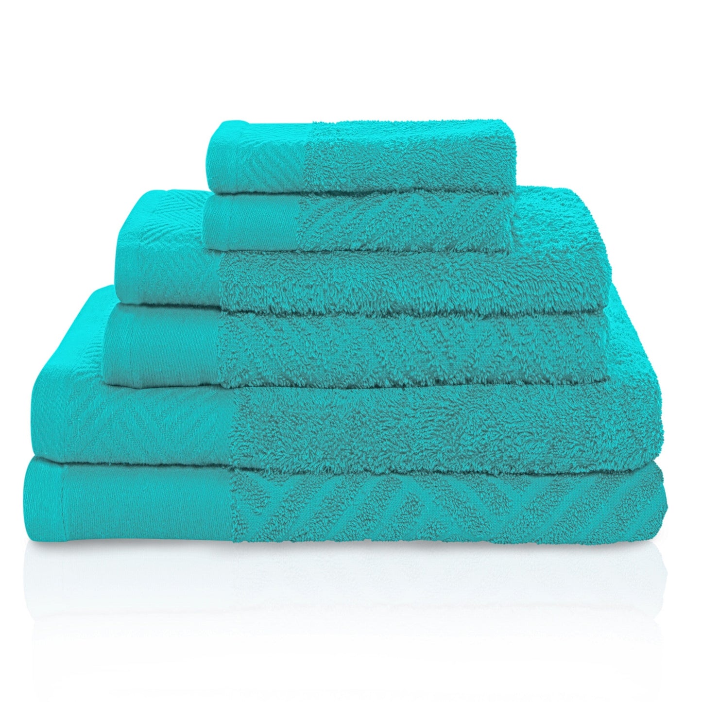 Superior 100-percent Egyptian Cotton Basket Weave 6-Piece Towel Set