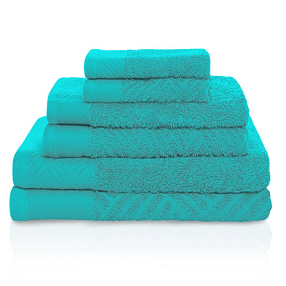 Superior 100-percent Egyptian Cotton Basket Weave 6-Piece Towel Set
