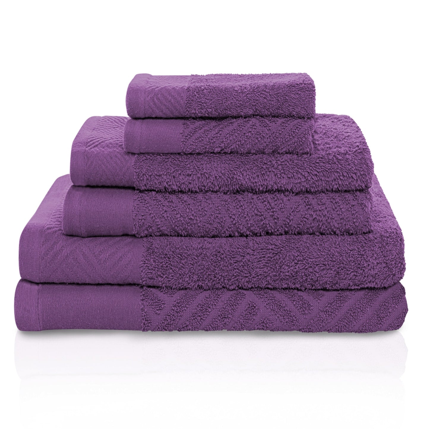Superior 100-percent Egyptian Cotton Basket Weave 6-Piece Towel Set