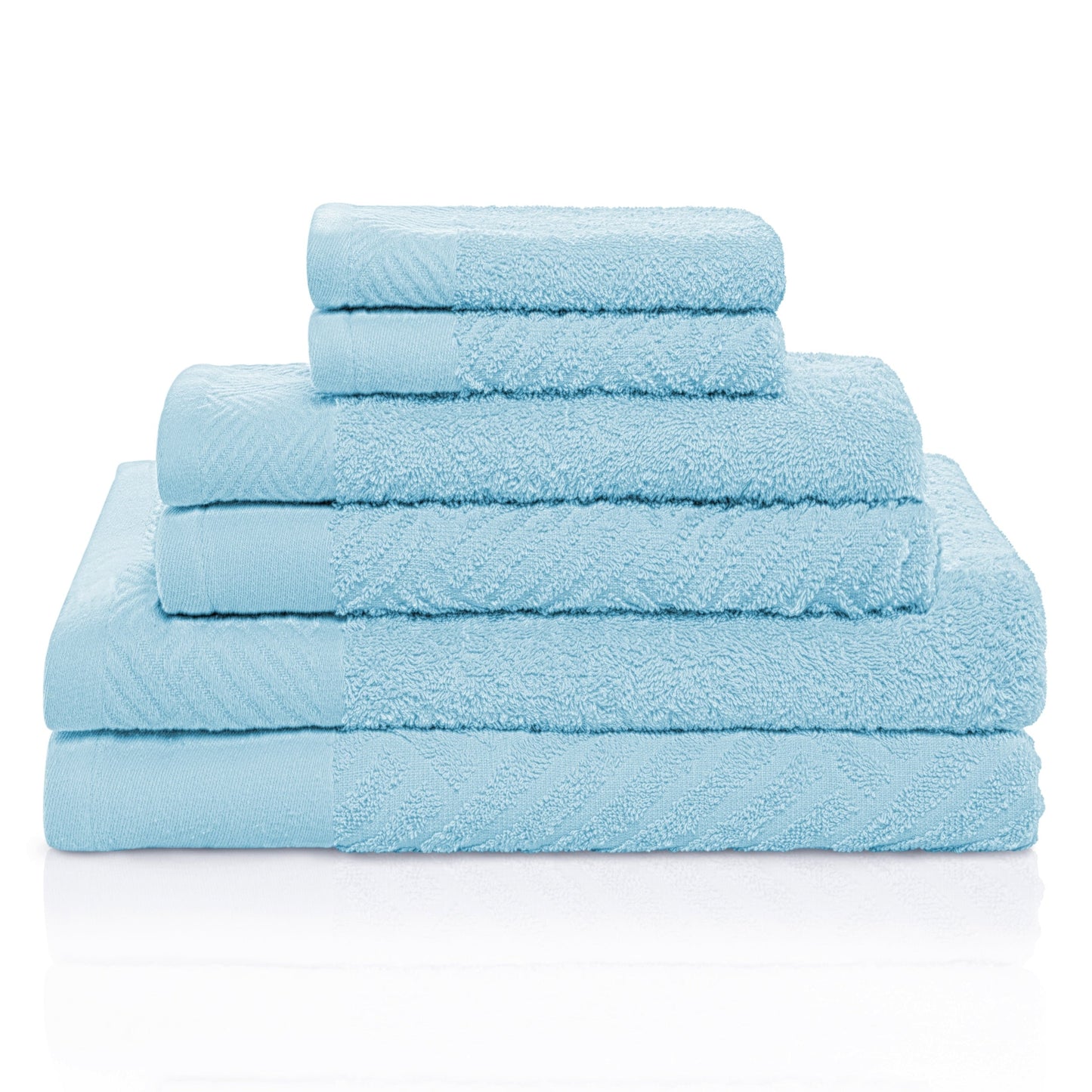 Superior 100-percent Egyptian Cotton Basket Weave 6-Piece Towel Set