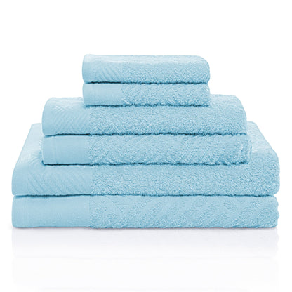 Superior 100-percent Egyptian Cotton Basket Weave 6-Piece Towel Set