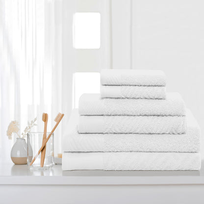 Superior 100-percent Egyptian Cotton Basket Weave 6-Piece Towel Set