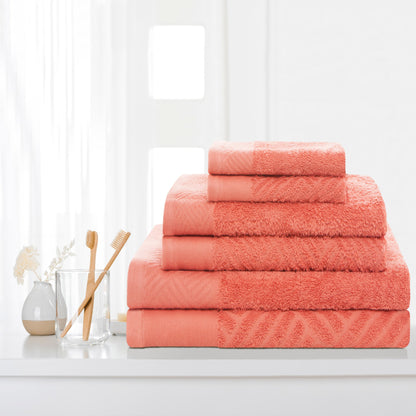 Superior 100-percent Egyptian Cotton Basket Weave 6-Piece Towel Set