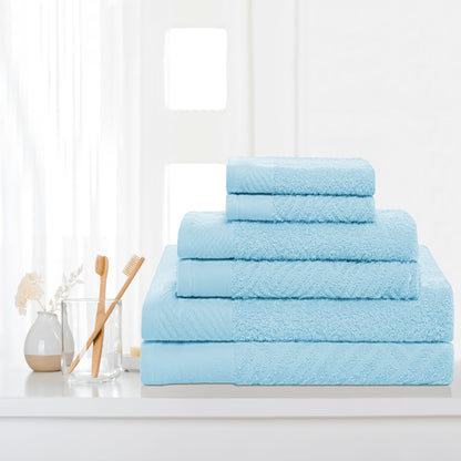 Superior 100-percent Egyptian Cotton Basket Weave 6-Piece Towel Set