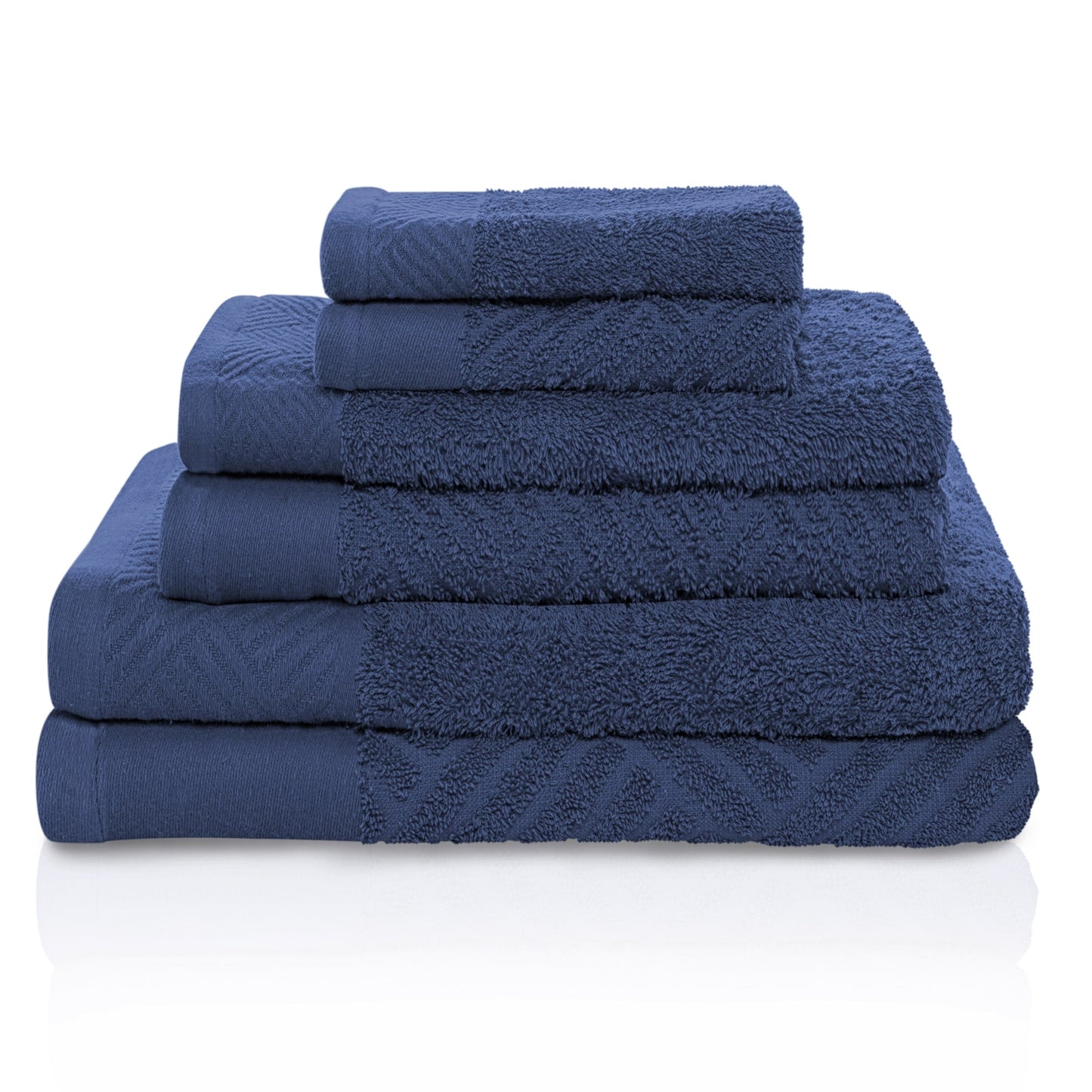 Superior 100-percent Egyptian Cotton Basket Weave 6-Piece Towel Set