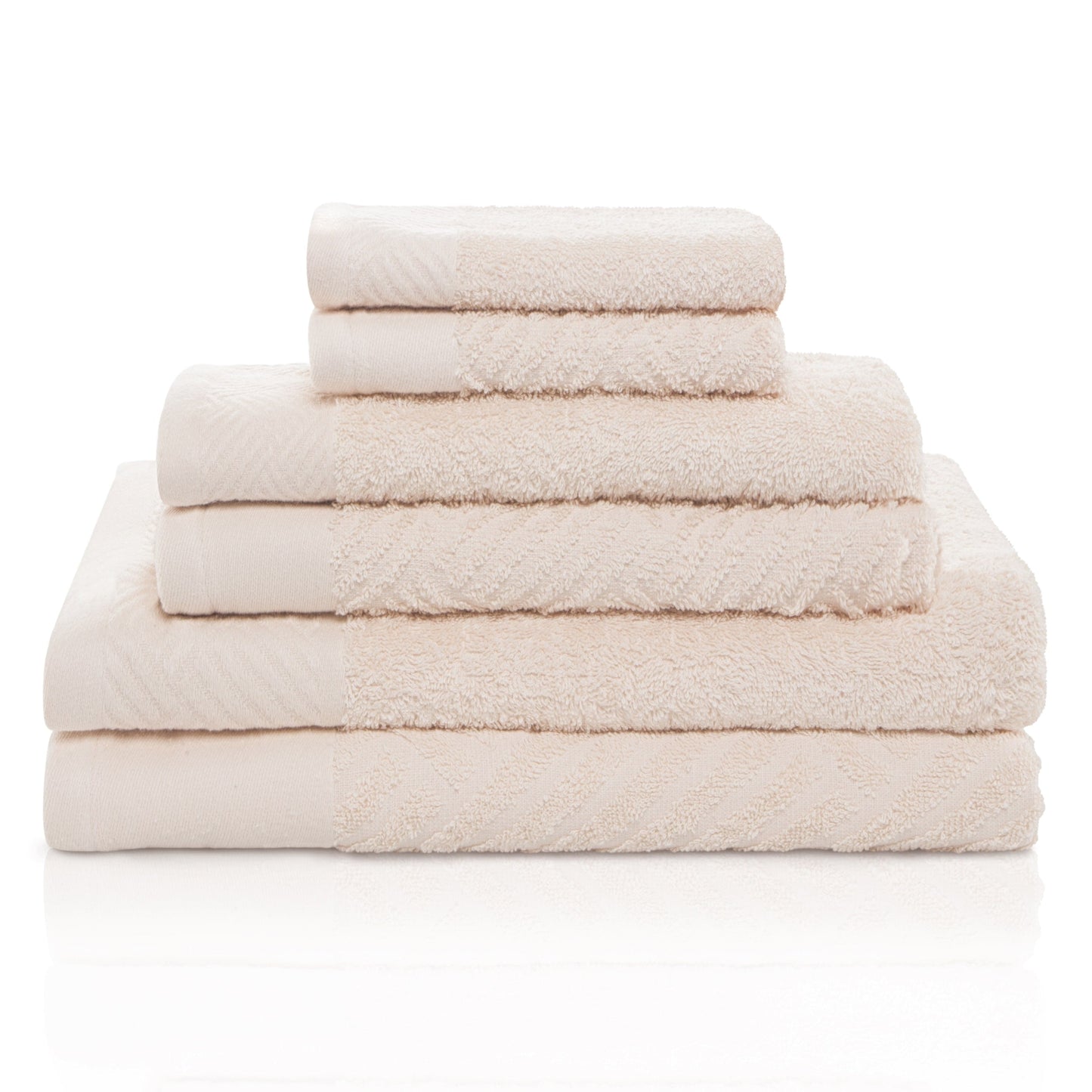 Superior 100-percent Egyptian Cotton Basket Weave 6-Piece Towel Set