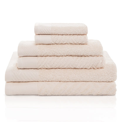Superior 100-percent Egyptian Cotton Basket Weave 6-Piece Towel Set