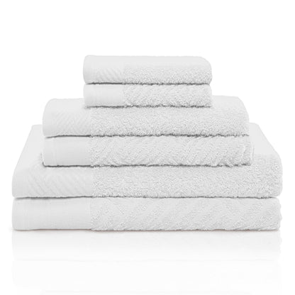 Superior 100-percent Egyptian Cotton Basket Weave 6-Piece Towel Set