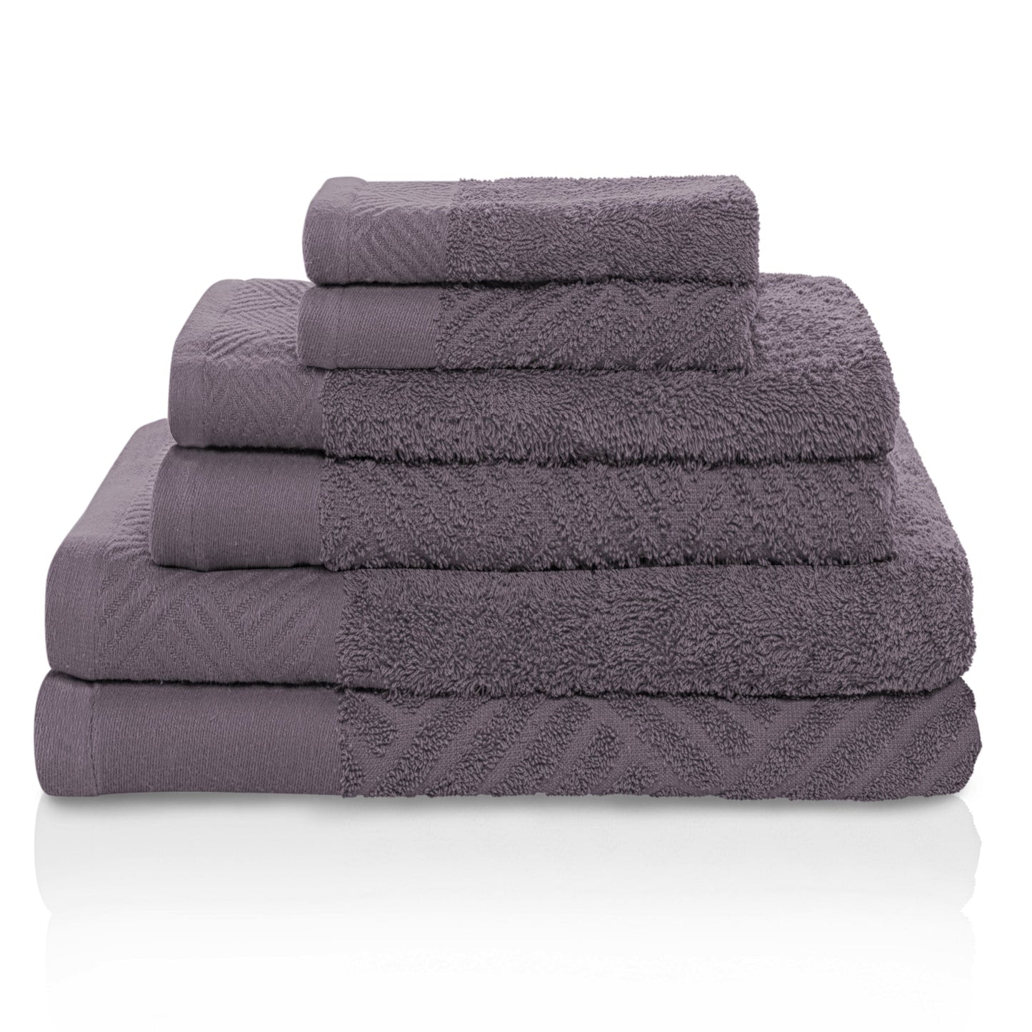 Superior 100-percent Egyptian Cotton Basket Weave 6-Piece Towel Set
