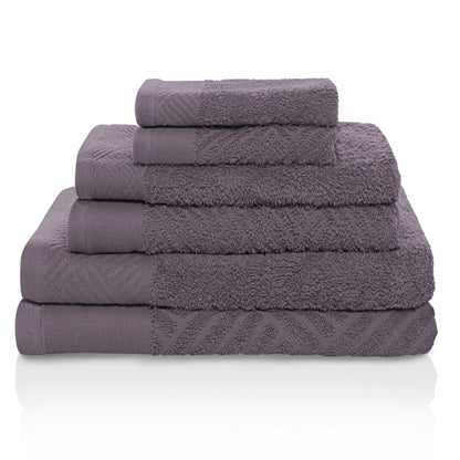 Superior 100-percent Egyptian Cotton Basket Weave 6-Piece Towel Set