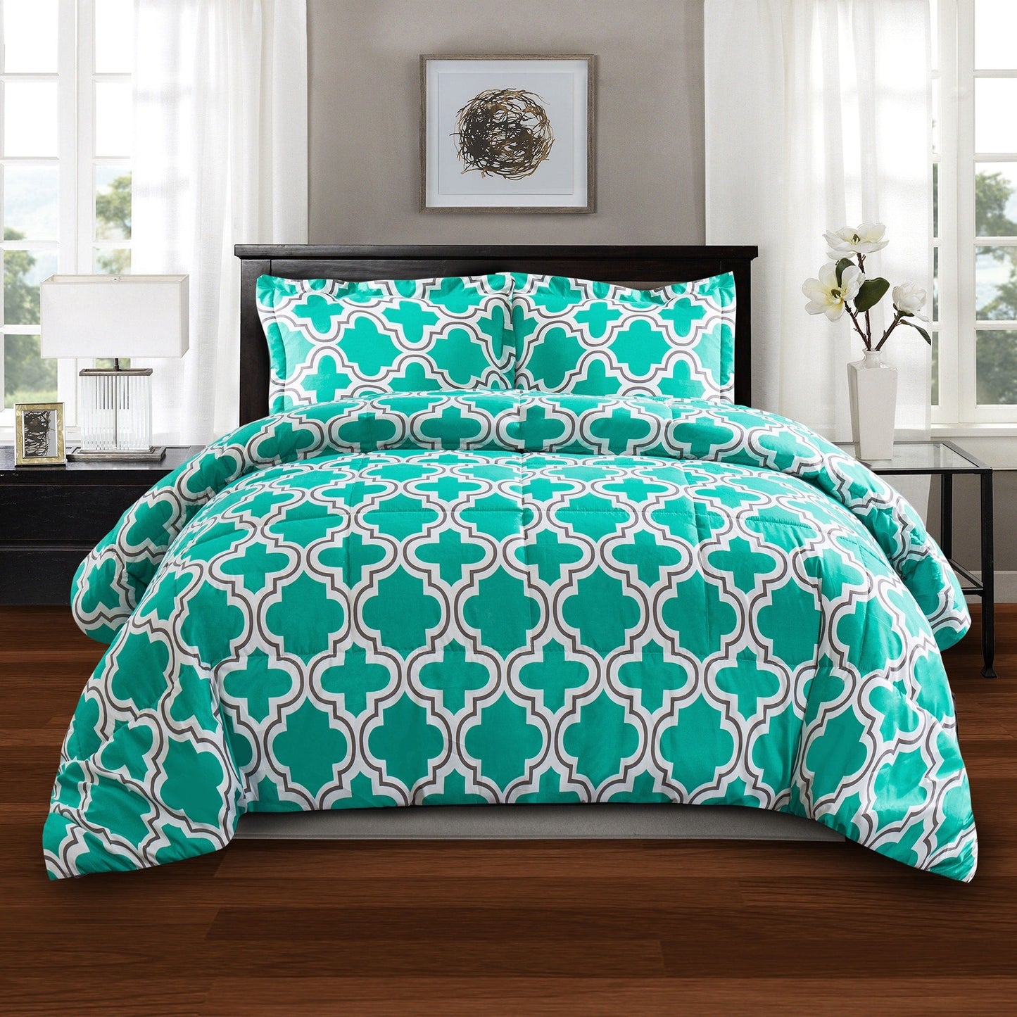 Superior All Season Down Alternative Trellis Comforter Set