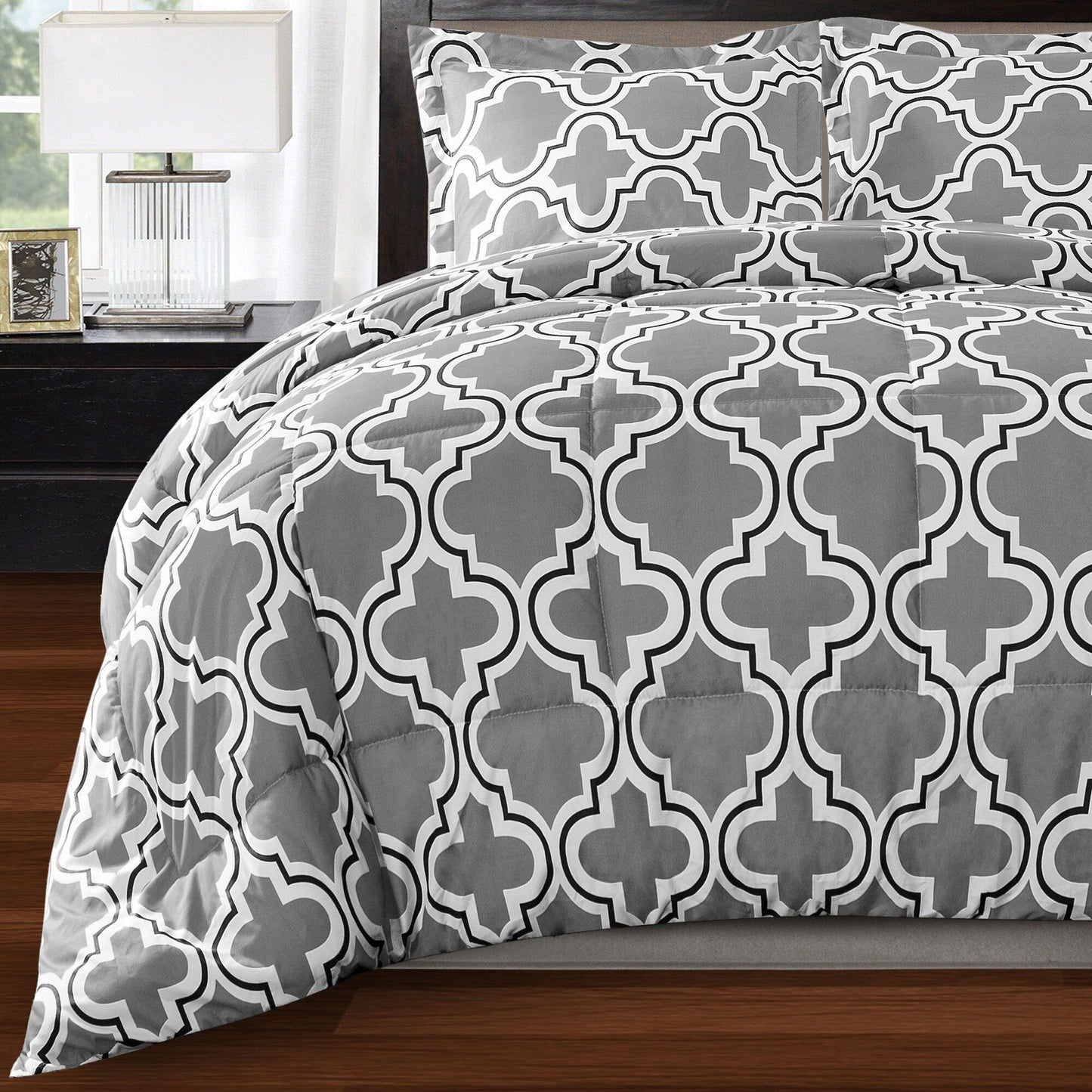 Superior All Season Down Alternative Trellis Comforter Set