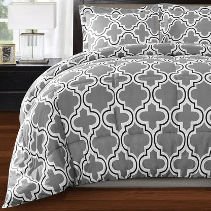 Superior All Season Down Alternative Trellis Comforter Set