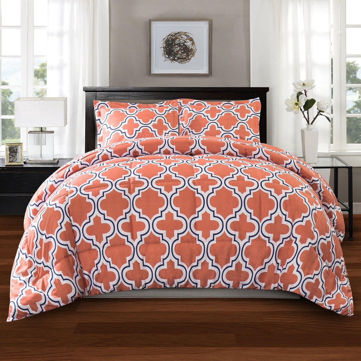Superior All Season Down Alternative Trellis Comforter Set