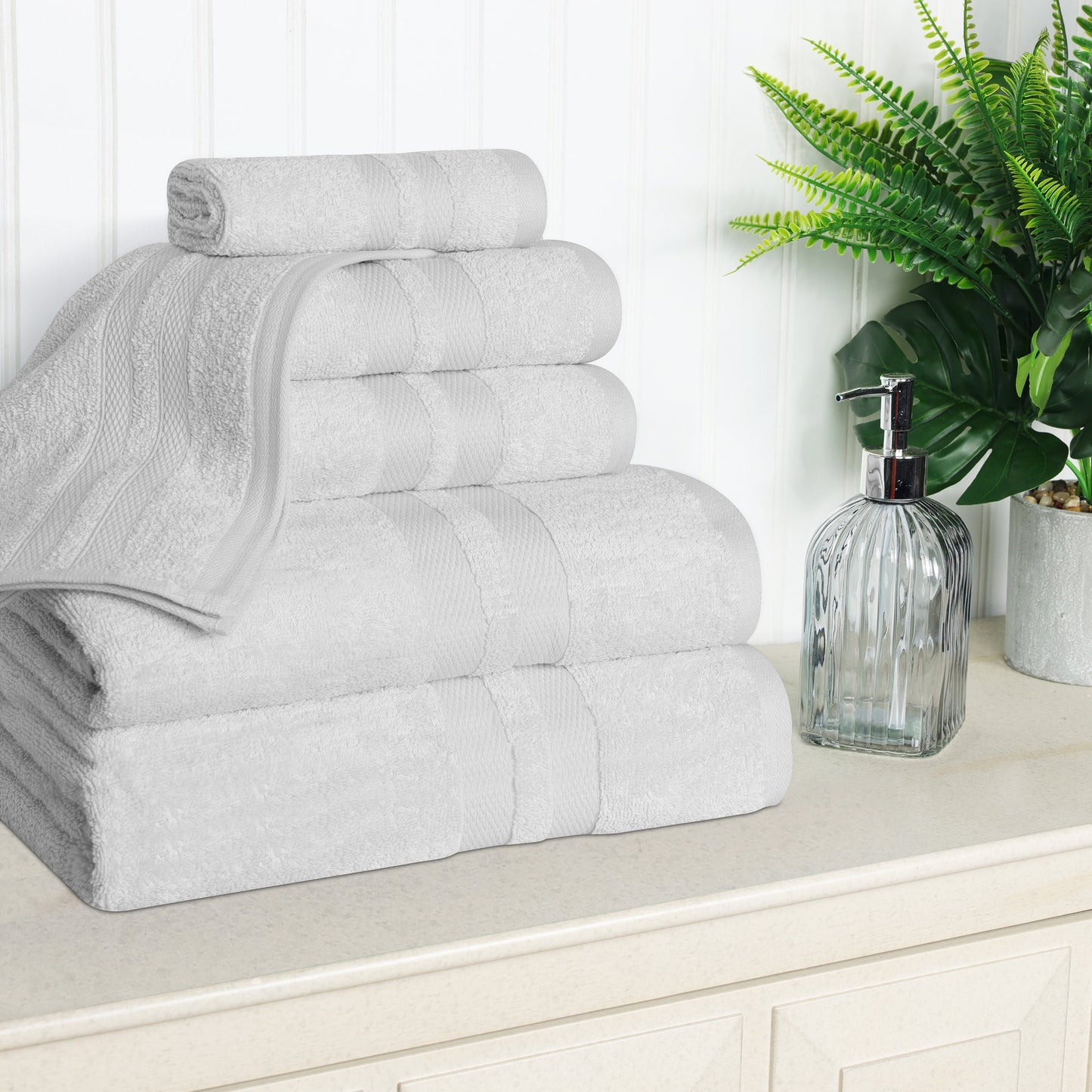 Superior Cotton Quick-Drying 6 Piece Highly Absorbent Towel Set