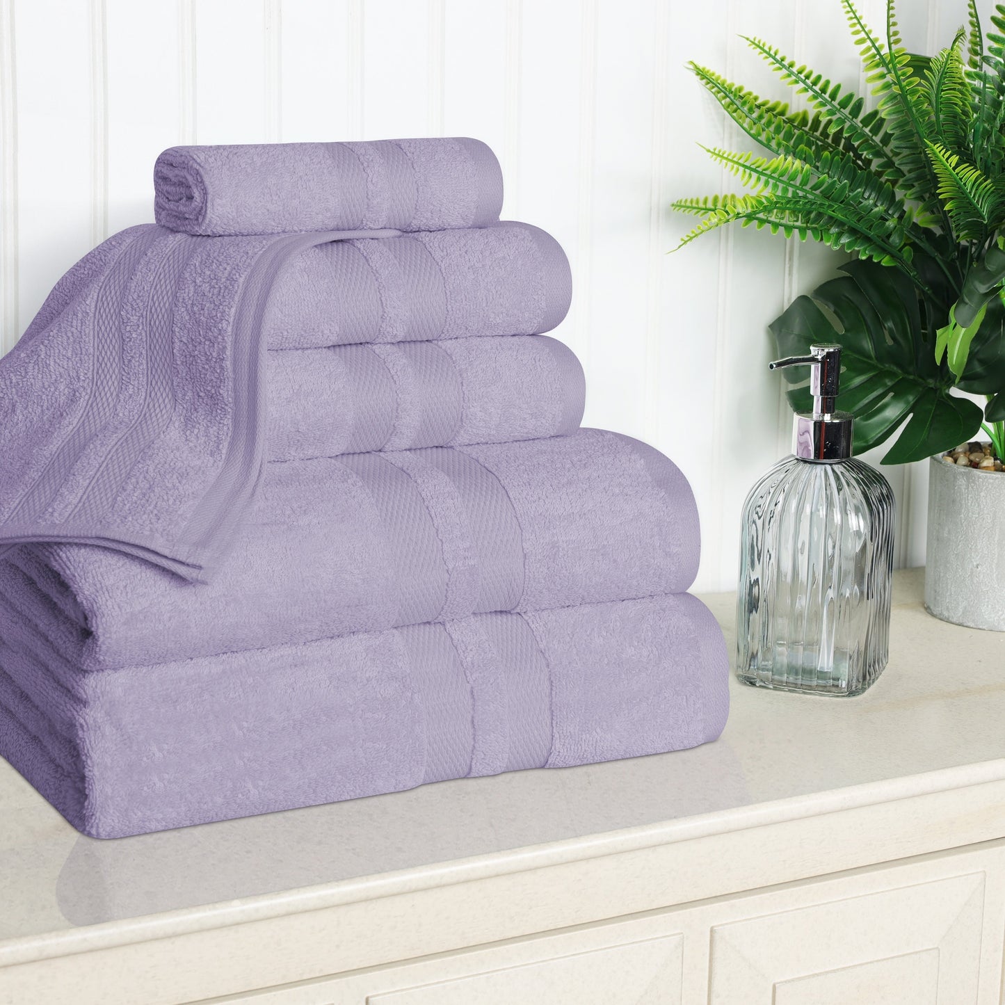 Superior Cotton Quick-Drying 6 Piece Highly Absorbent Towel Set