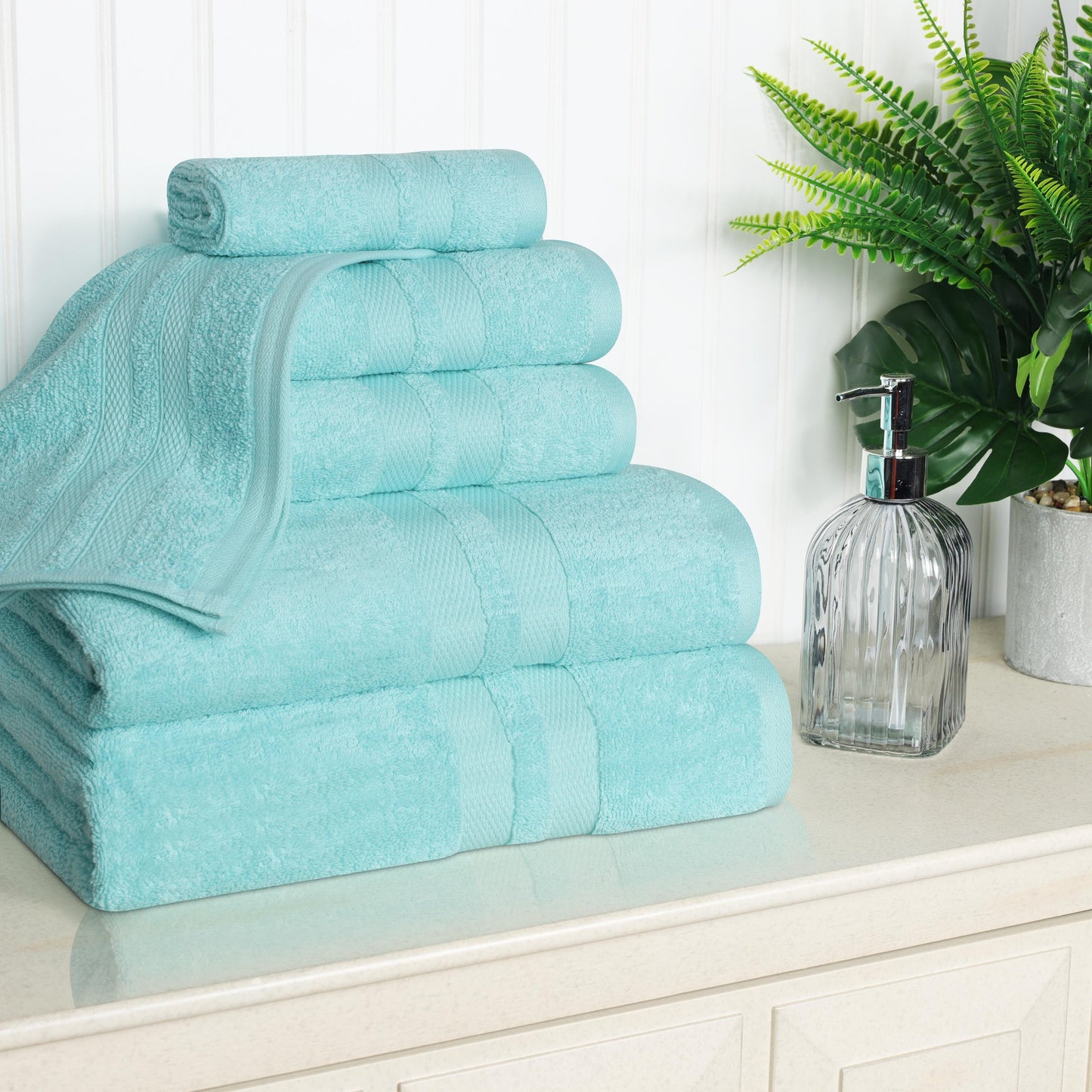 Superior Cotton Quick-Drying 6 Piece Highly Absorbent Towel Set