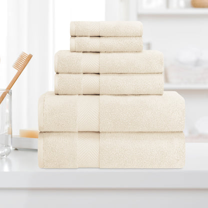 Superior Soft and Absorbent Zero Twist Cotton 6-piece Towel Set